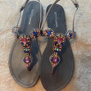 BCBG summer sandals with a lot of bling!!!!